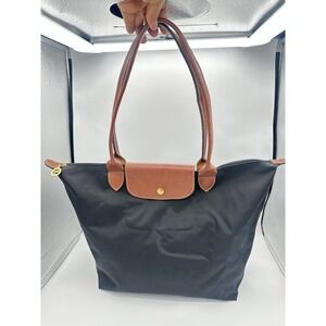 Longchamp Le Pliage Tote Travel Shoulder Bag Nylon Handbag Large Black